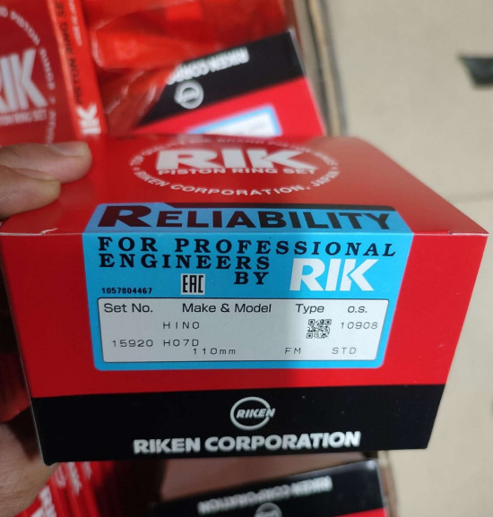 RIK Japanese Piston Ring Mitsubishi S6K 34317-19010 Komatsu 4M40 ME202950 20975  6D16T ME997467 20213
