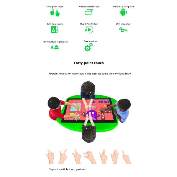 Android Operating System 32inch Touch Screen Table for Kids Interactive Games in Black