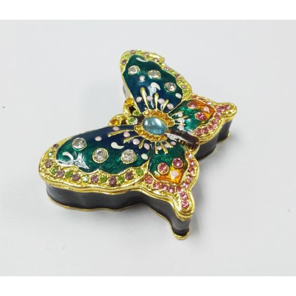 Design Cute Love Butterfly Round Metal Small  Jewelry Boxes