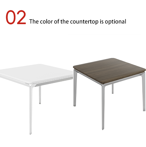 Mesa de café con pie de fundición de aleación de aluminio con cable, espacio de oficina, mesa de té de negociación