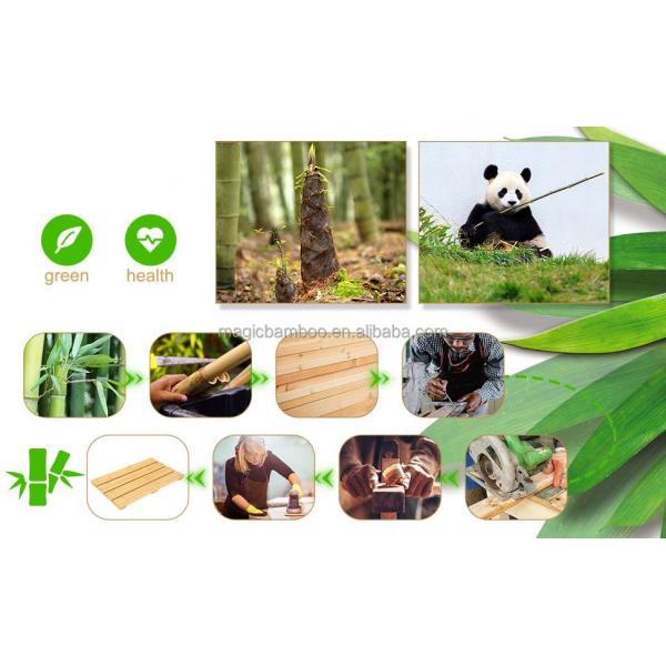 Striped Pattern Bamboo Wood Non Slip Shower Mat 39.88 X 26.17 X 3.05CM for Bathroom