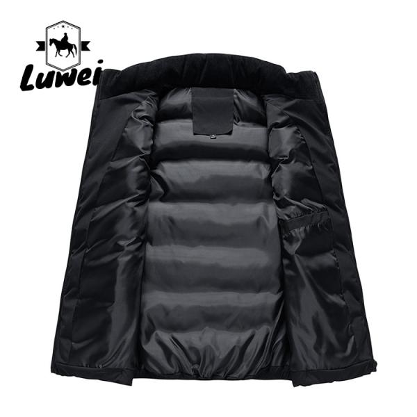 Vestido caliente masculino de alta calidad de exterior utilidad poliéster con alfombras sin mangas con cremallera para arriba chaleco de algodón grueso para hombres