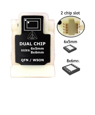 DUAL CHIP SIZE EEPROM ADAPTER 2 IN 1 QFN/WSON 8*6 and 6*5mm TO DIP8 SOCKET FOR PC BIOS LCD CAR KEY IMMO SMARTPHONE ETC