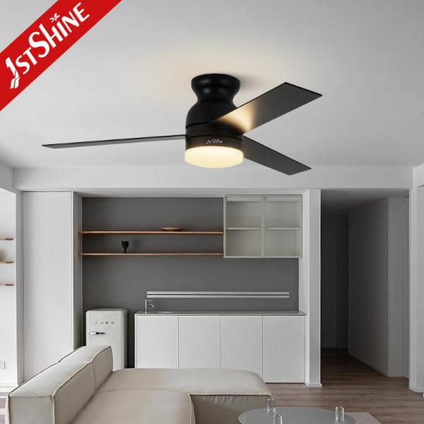 Ventilador de teto decorativo de 5 velocidades com controlo remoto, lâmina Mdf Ventilador de teto de plástico preto