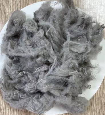 Recycled Polyester Staple Fiber 1.5D 38mm Light Gray UV Protection