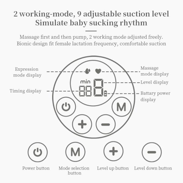Electric Wearable Breast Pump Set On The Go Hands Free Pump With Suction Function