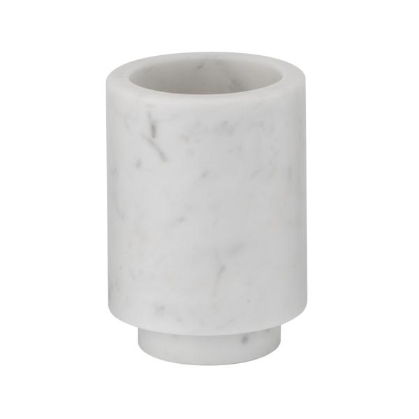 Round Kalala White Marble Bathroom Accessories Sets Marble Soap Dispenser Set With Based