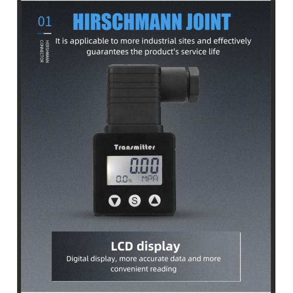 OEM Electronic Threaded Connection Pressure Sensor with 4-20mA Output and LCD Display