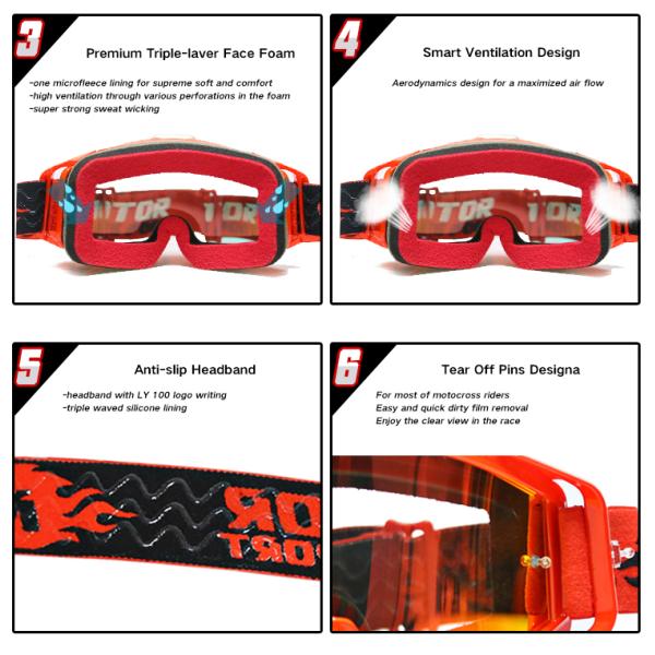 Customized Logo TPU PC Special Racing Custom Motocross Goggles with Special Design