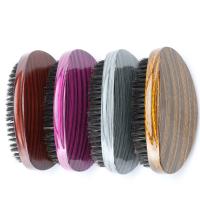 Abiss 360 Wave Brush Customize Cor de grãos de madeira Medium Boar Bristle de Nylon Misto