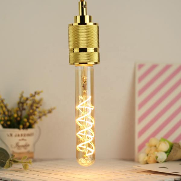 Amber Grass Spiral Filament Tube Bulb T30 185mm 225mm 4w Led Filament E27 Dimmable