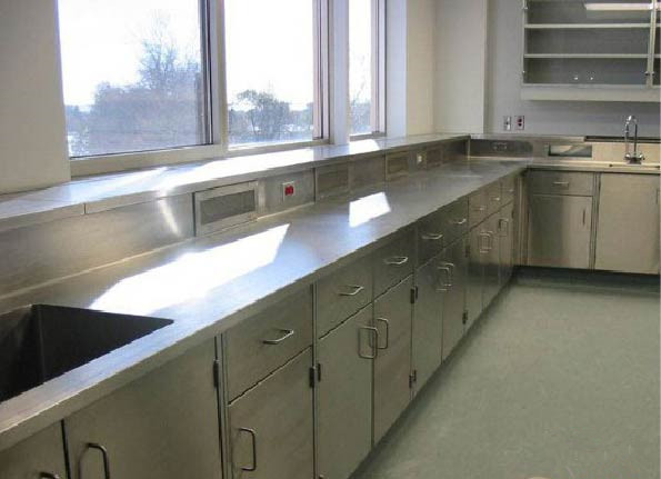 Laboratory Workbench with Marble or Stainless Steel Tops ISO14001 Certified and Sturdy