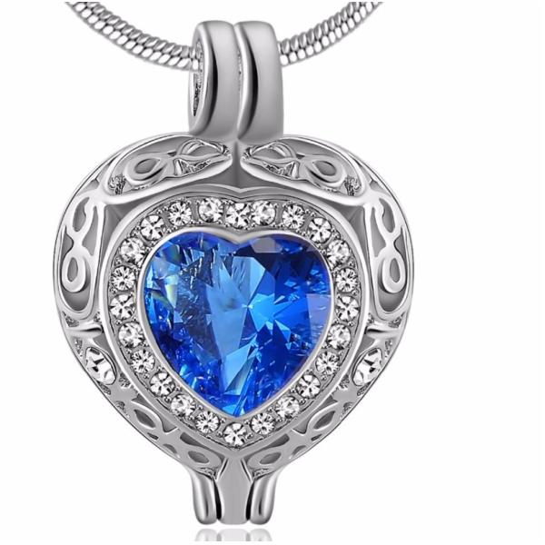 Personalized Memorial Birthstone Cremation Necklace Ashes Urn Keepsake Locket Pendant