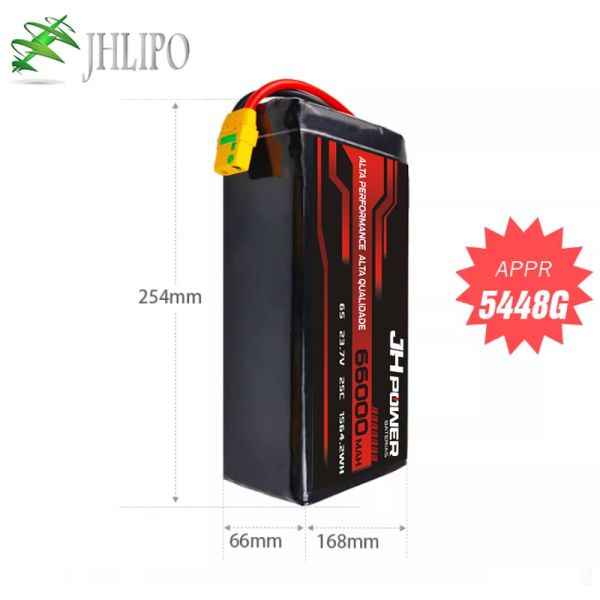 High Capacity Lipo Drone Battery 66000mAh 6S 23.7V 25C Agricultural Drone Battery