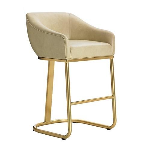 Modern design leisure stainless steel dining chair PU leather upholstery armrest chair for living room