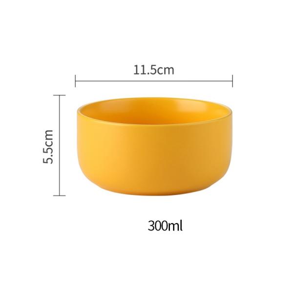 Morandi Color Anti Skid 300ml Porcelain Salad Bowl Glazed Pasta Bowl