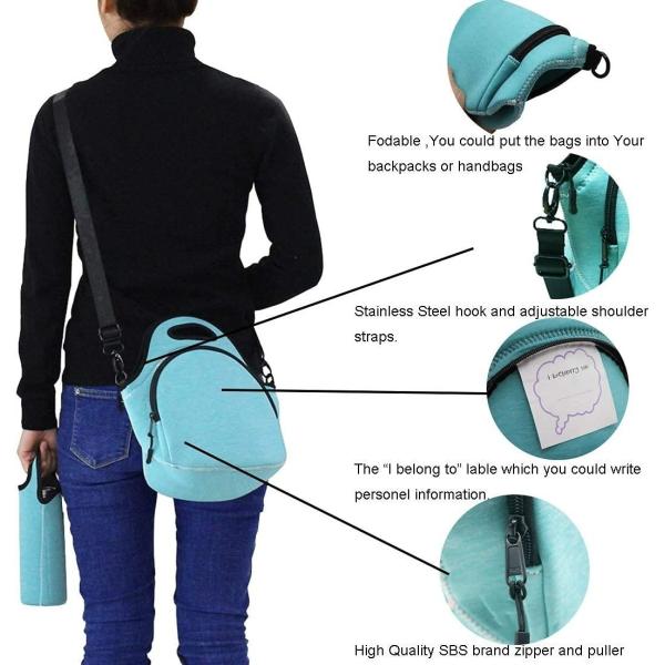 12.6x6.3x12.6 inches Insulated Thermal Lunch Box Tote Bag for Student School Neoprene