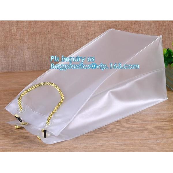 PVC Wine cooler bag chiller Gift bags Thick ice bag, Durable plastic pvc water resistant chiller cooler wine bottle ice