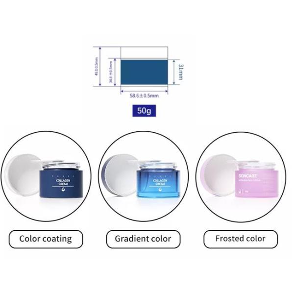 Purple Body Cream Glass Cosmetic Jar 1.7oz 50g Matte Round Smell Proof