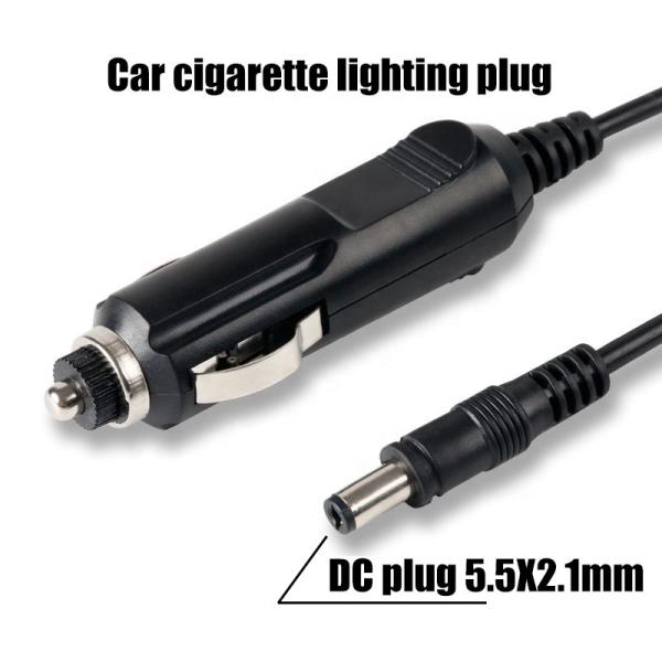 1M 2A Cigarette Lighter Male Plug to 5.5x2.1mm 1.35x3.5mm 12V DC Car Charger for Battery