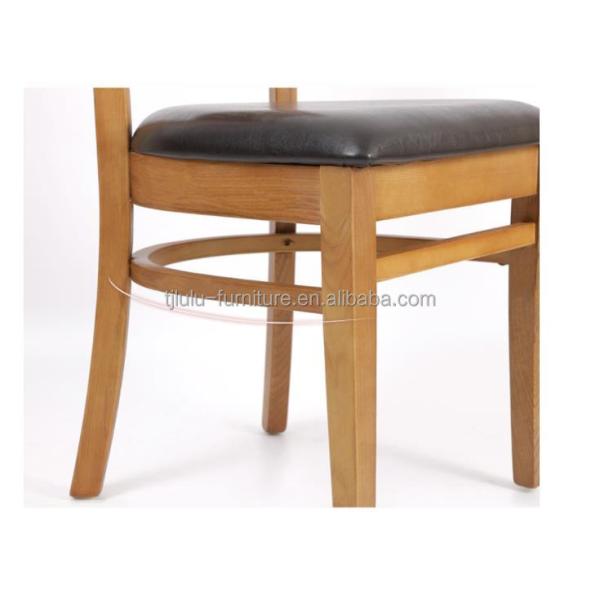 Silla de comedor de madera sólida con diseño moderno y almohadón tapizado de cuero de PU suave