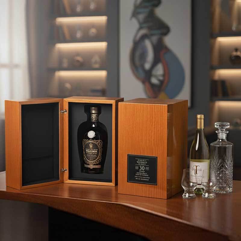 Custom Wine Gift Box with Embedded Hidden Hinges