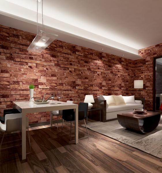 Contemporary economical waterpoof  3D brick foam Vinyl Wallpaper