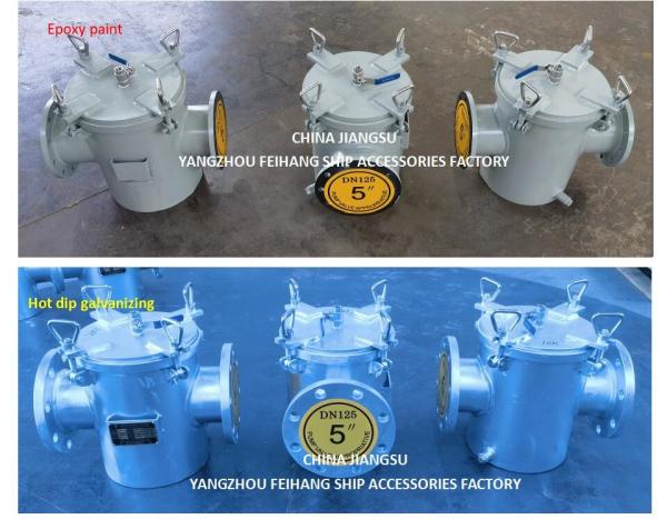 Sistema de refrigeração de água do mar Filtro de água do mar Modelo AS125 Cbm1061 Corpo galvanizado, com cartucho de filtro de aço inoxidável