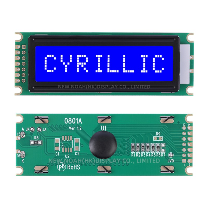 Cyrillic Blue Film 0801A Character LCD Screen COB LCD Module High-Quality LCD Screen
