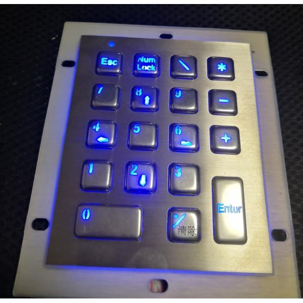 Stainless Steel Industrial Keypad 18 Keys Matrix / USB Cable IP65 Waterproof