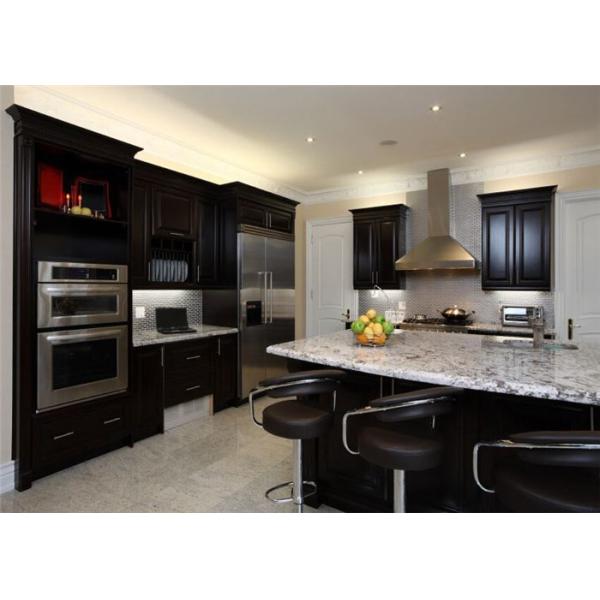 Marble stone Countertop Solid Wood Kitchen Furniture , White Closeout Kitchen Cabinets