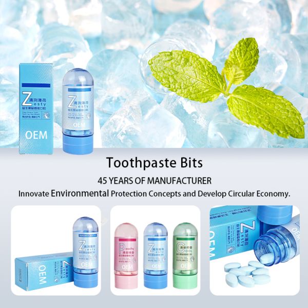 Custom Tooth-cleaning pellets Mint Flavored Probiotic Mouthwash Granules Cleanse Breath Freshen the Mouth Portable Toothpaste Tablets for Outdoor Use