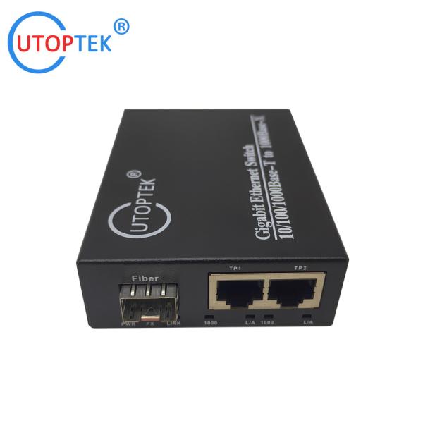universal Fiber Ethernet Switch 2*10/100/1000Base-Tx to 1*1000Base-Fx SFP Fiber