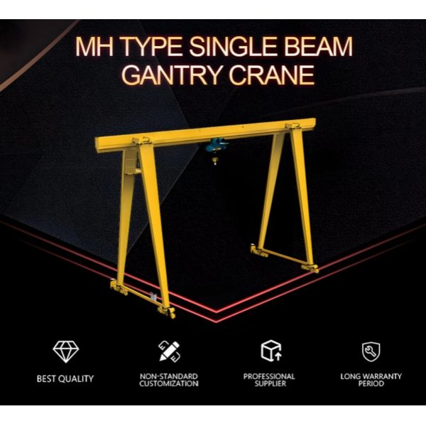 20 Ton Rated Loading Capacity Portable MH Gantry Crane with Height Adjustable Feature and Remote Controller