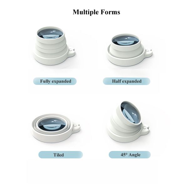 3X K9 Lens Magnifying Glass Dome Lighted Portable Foldable ABS Plastic Desktop with 14 Bright LEDs for Reading