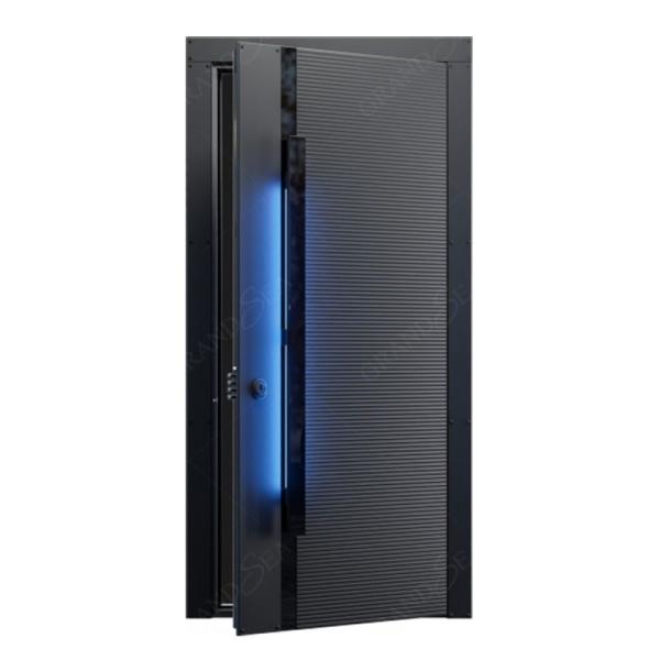 Aluminum Door Stainless Steel   Security Door with Smart Lock with Light  for House