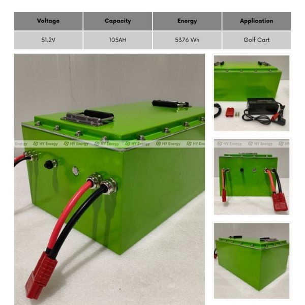 Golf Cart Battery 51.2V105ah Lifepo4 Battery 48V 72v 96V Custom Made Lithium Battery