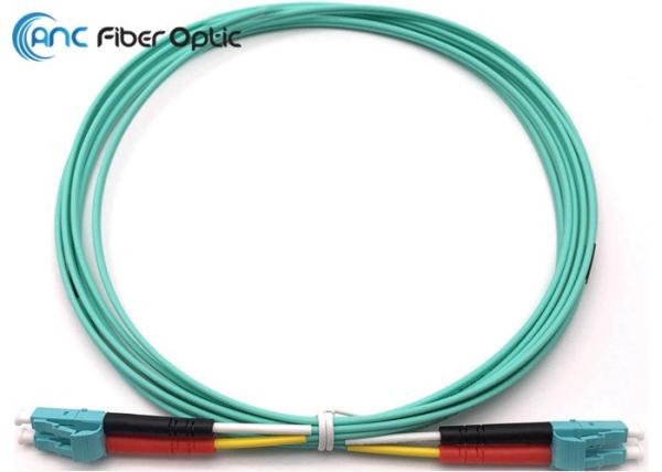 LC To LC Fiber Optic Patch Cord 10G OM3 50/125 Aqua Duplex 2.0mm 3.0mm Custom