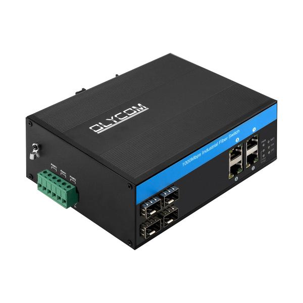 8 Port Gigabit Fiber Switch Industrial Network SFP Unmanaged CE IP40 Rated