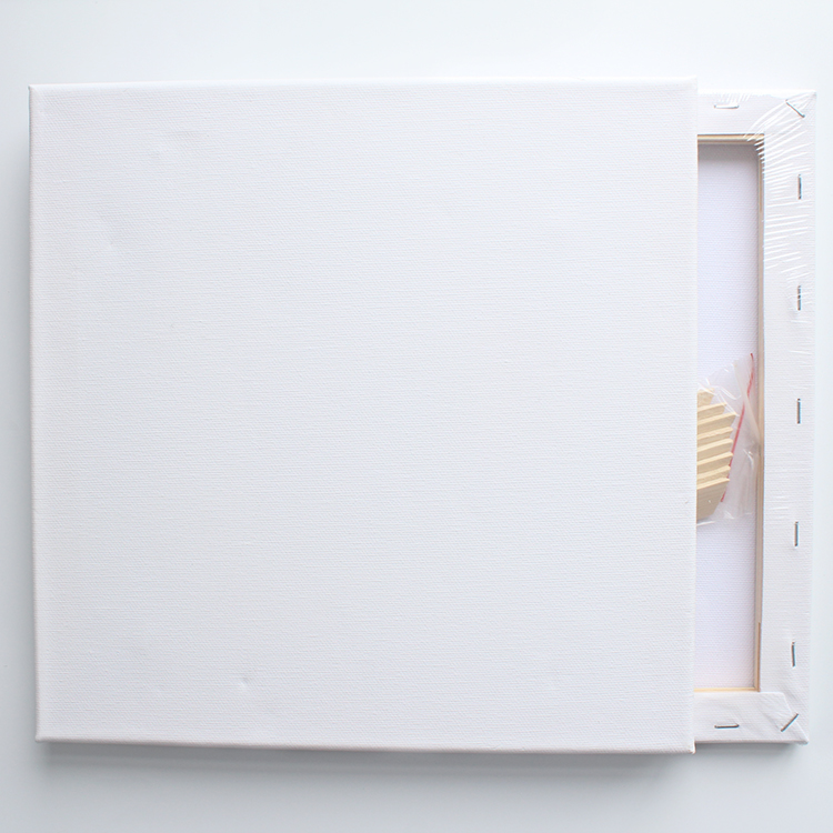 factory price 30x30cm square shape stretched canvas with wood frame
