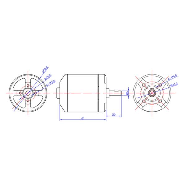 Customizable Outrunner Brushless Motor 50mm 28V 389W 7950rpm