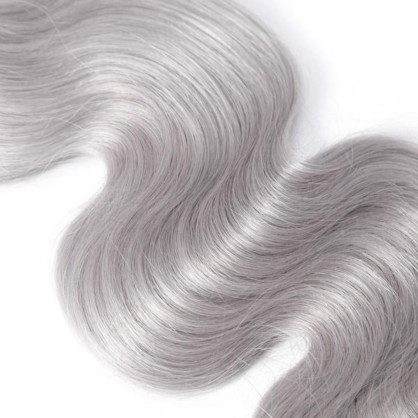 Bouncy 1B / Grey Ombre Hair Extensions 100 Real Human Hair For Women