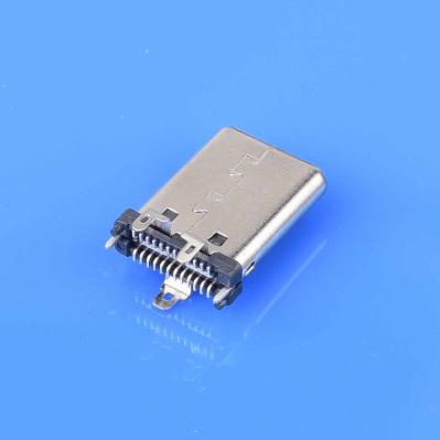 USB TÍPO C Tipo vertical 24PIN com recipiente de pé de posicionamento Altura global acima do PCB 11,15 mm