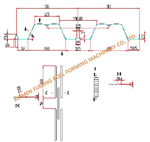 Durable Floor Decking Roll Forming Machine Adjustable Cutting Length