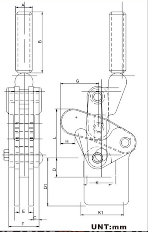 70605 Heavy Duty Welding Clamps Holding Force 2000kgs ISO9001 Certification