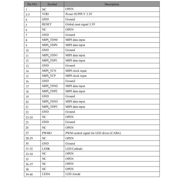10Écran LCD IPS TFT de 800*1280 pouces avec interface MIPI