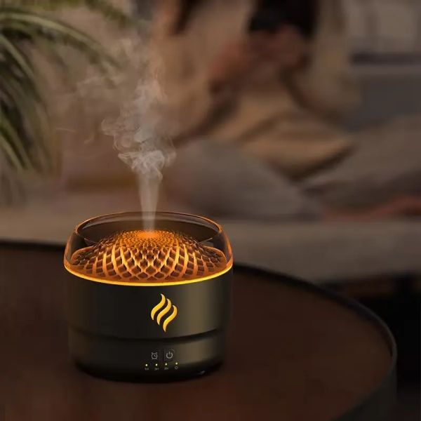 Plastic Material Creative Flame Aroma Humidifier USB Essential Oil Fragrance Diffuser