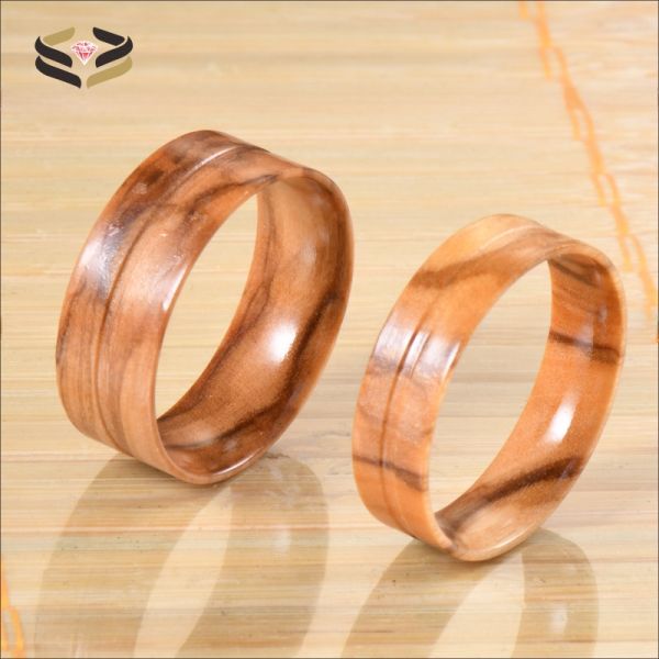 8mm 6mm Polished Flat Olive Wood Ring Core Blanks for Inlay Certificate Type Third Party Appraisal Mens Wedding Band