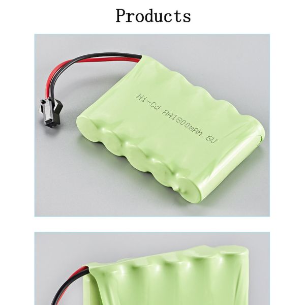 High Capacity NiCH Nimh Battery Pack AA 6V 1800mAh Battery With Male SM 2P Plug for RC Cars and Trucks Rechargeable Batteries