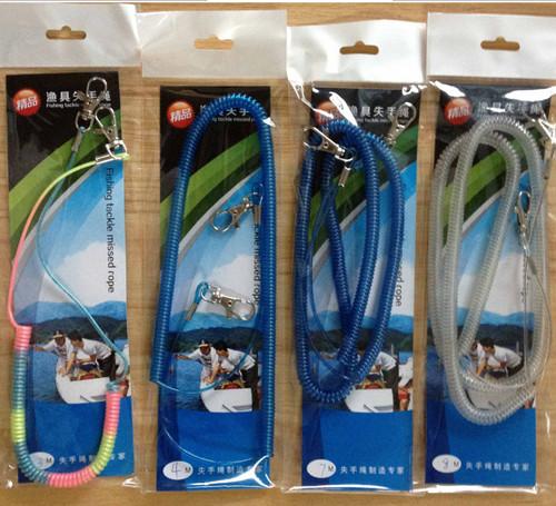 Cheapest new arrived cute stylish hot plastic spiral fishing cord with key holder in bag